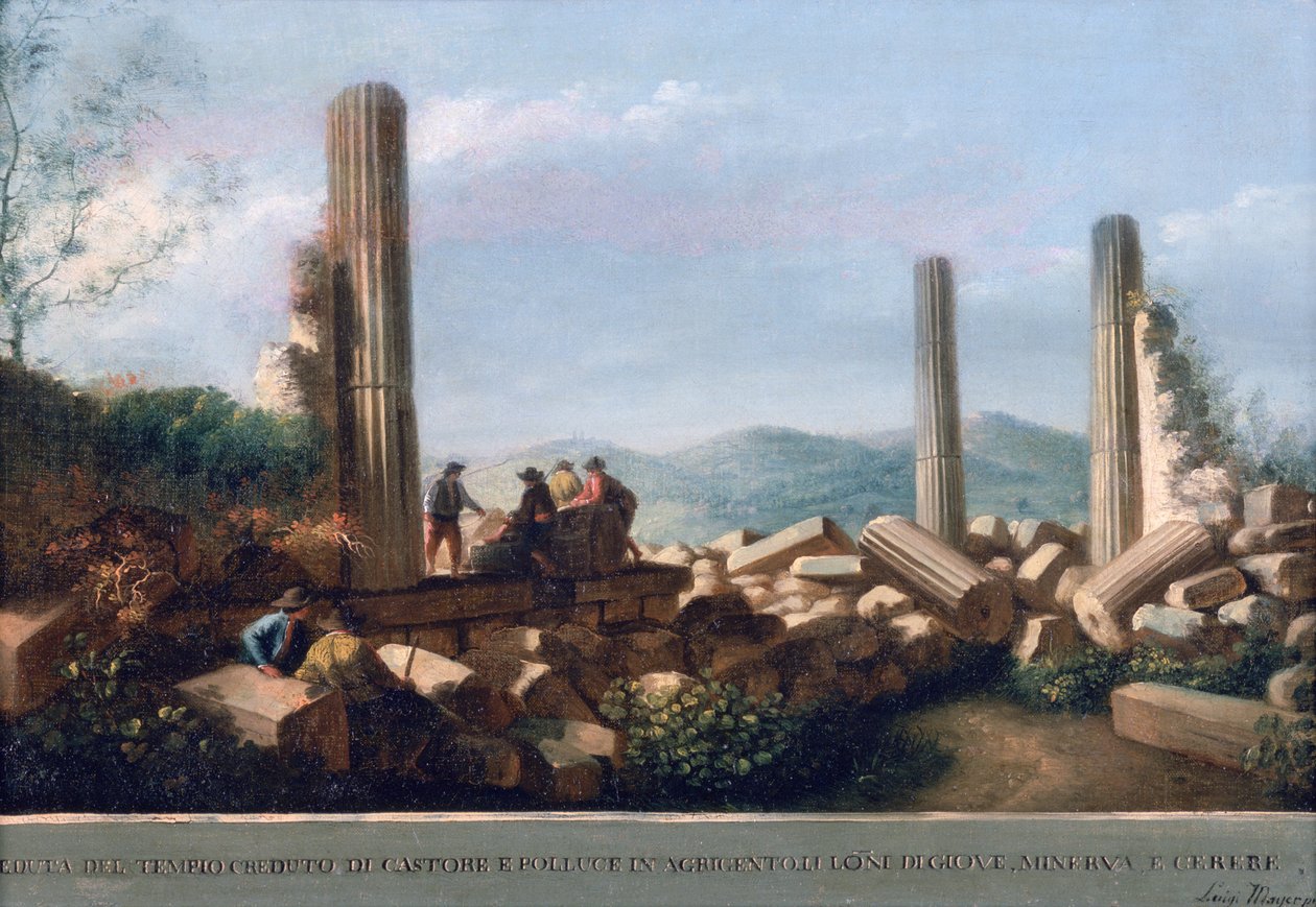 Castor og Pollux tempel av Luigi Mayer
