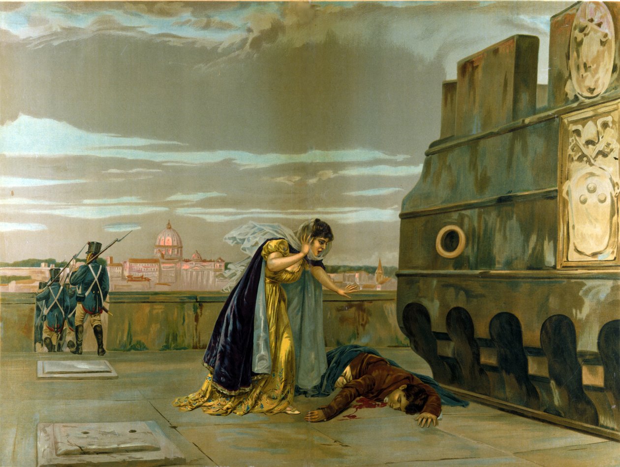 Scene fra "Tosca" av Giacomo Puccini av Luigi Morgari