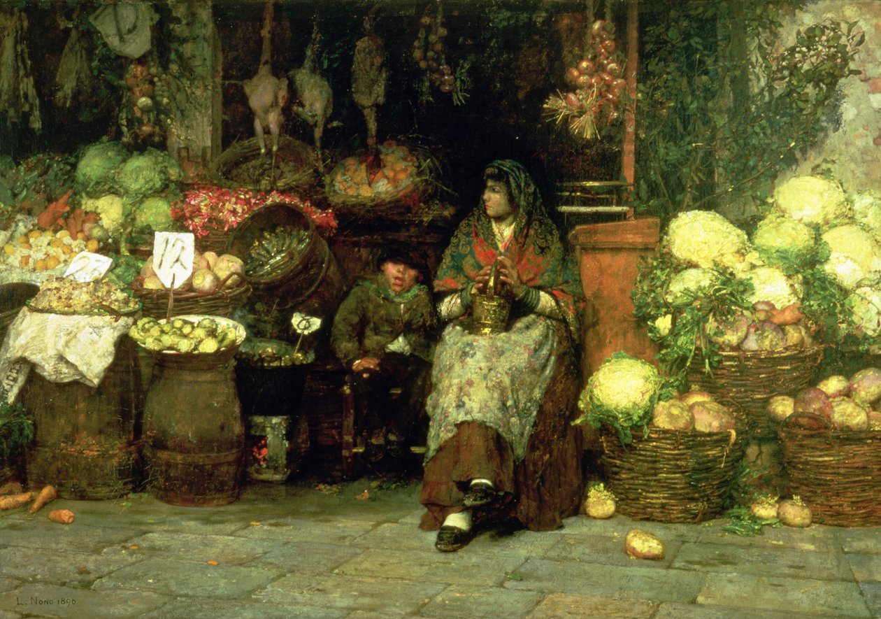 Grønnsaksleverandøren, 1890 av Luigi Nono