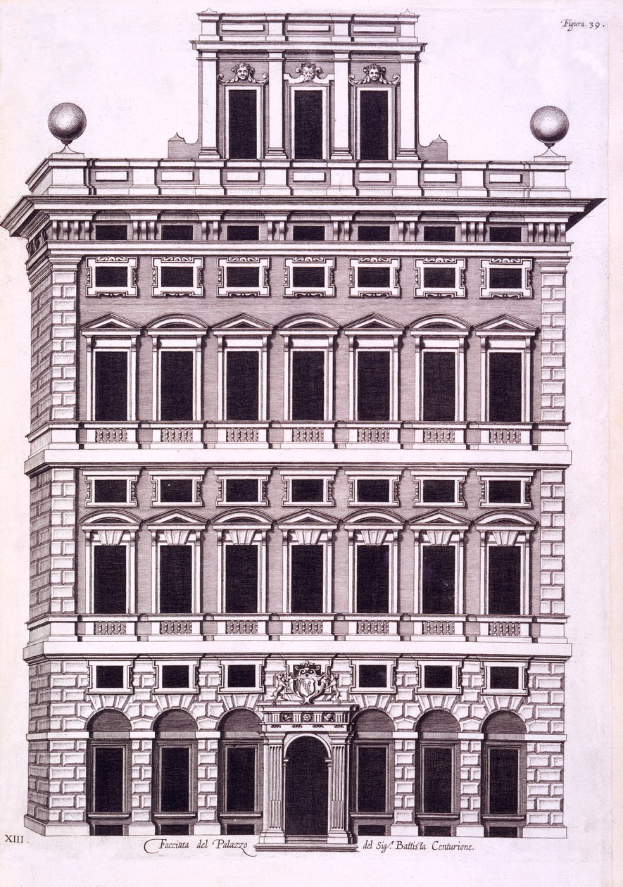 Design for det kongelige palasset i Caserta, 1756 av Luigi Vanvitelli