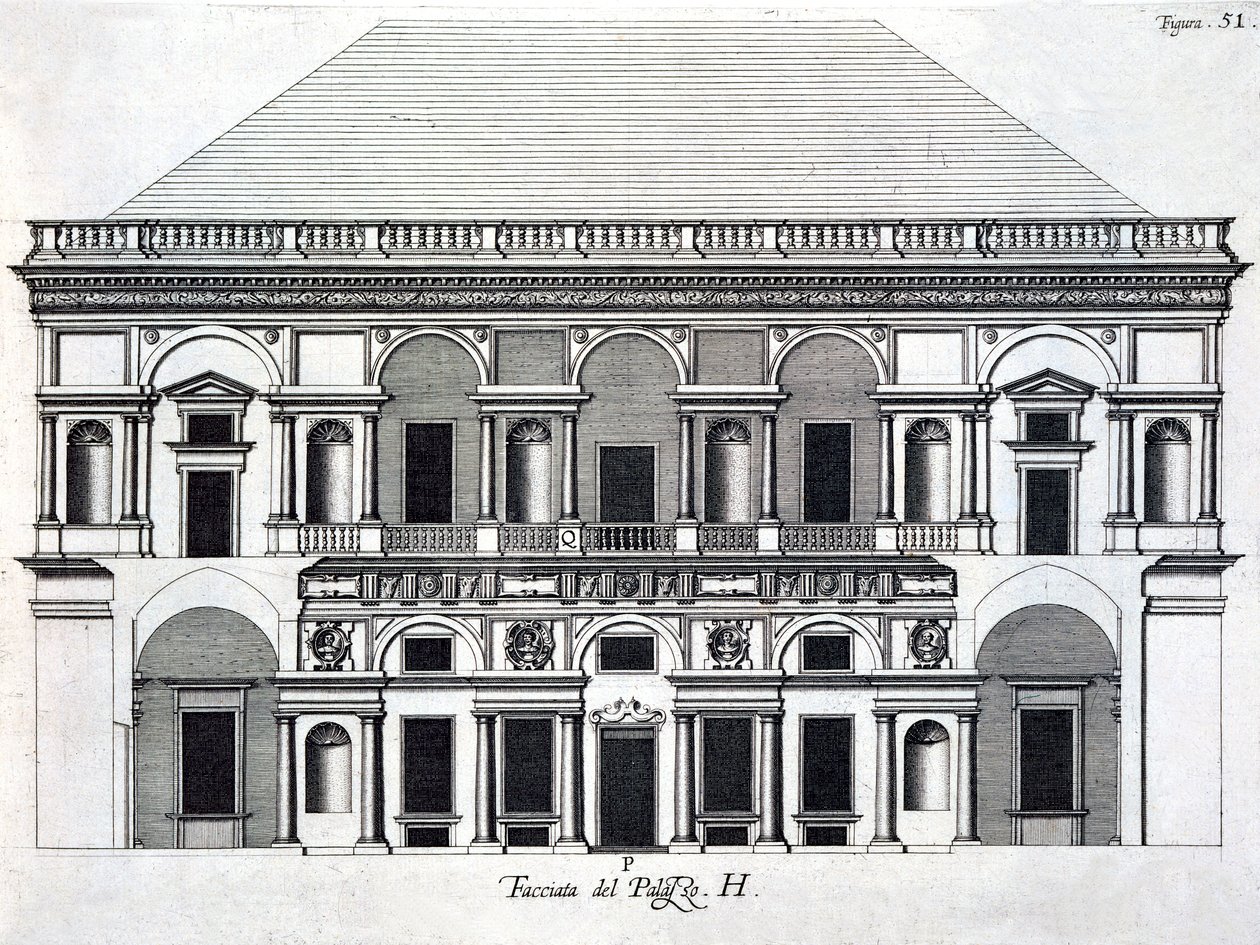 Design for det kongelige palasset i Caserta, 1756 av Luigi Vanvitelli