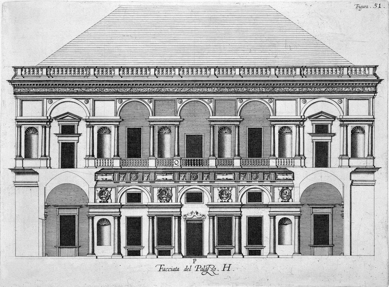Design for det kongelige palasset i Caserta, 1756 av Luigi Vanvitelli