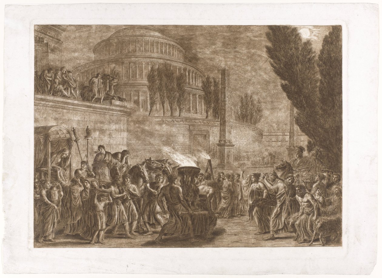 Prosesjon ved det gamle tempelet av Luigi Ademollo