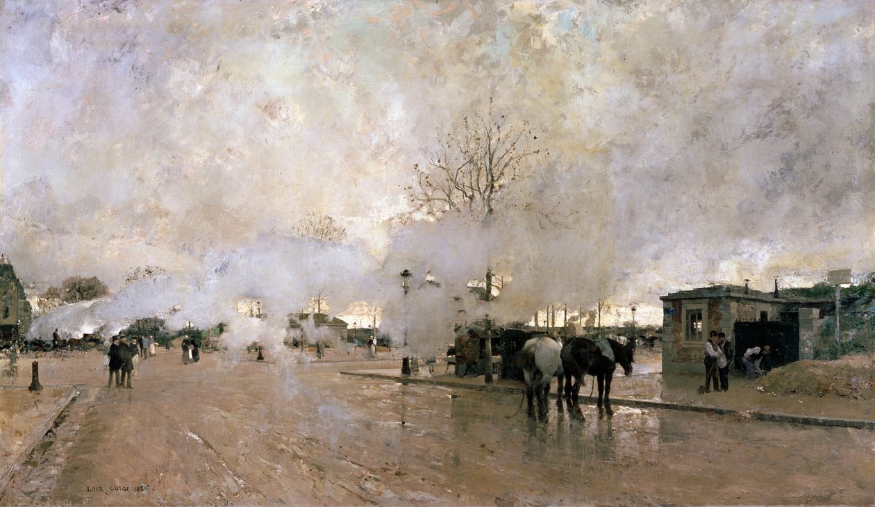 Smoke on the Paris Circuit Line, 1885. av Luigi Loir