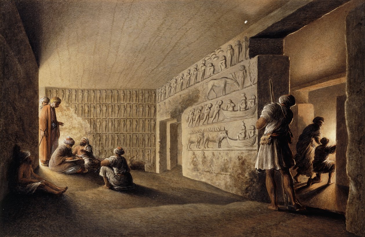 Figurer i egyptiske graver, av Luigi Mayer