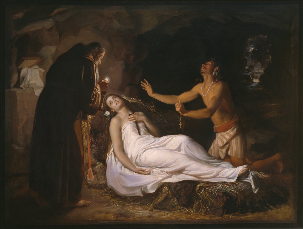De siste øyeblikkene av Atala, 1871 av Luis Monroy