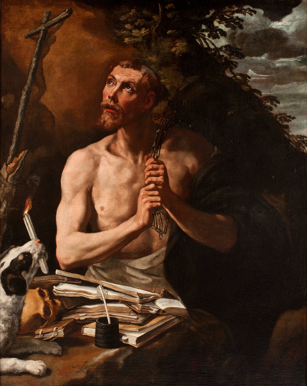 St Dominic i bot av Luis Tristán