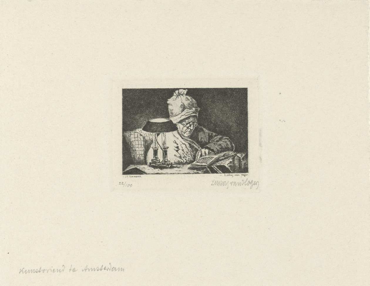 leser mann av Lukas van Hoger (signed by artist)