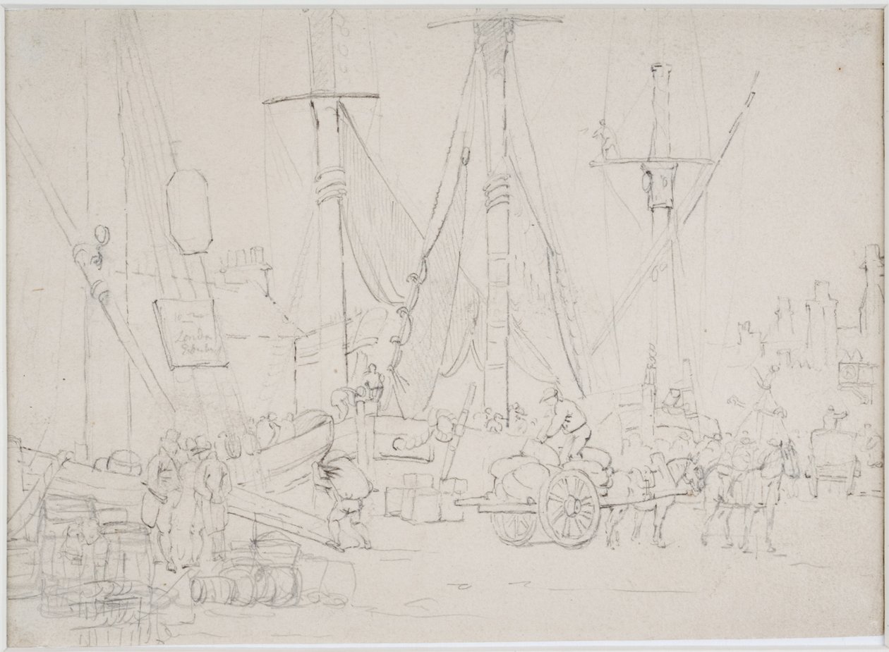 Utsikt over London Docks av Luke Clennell