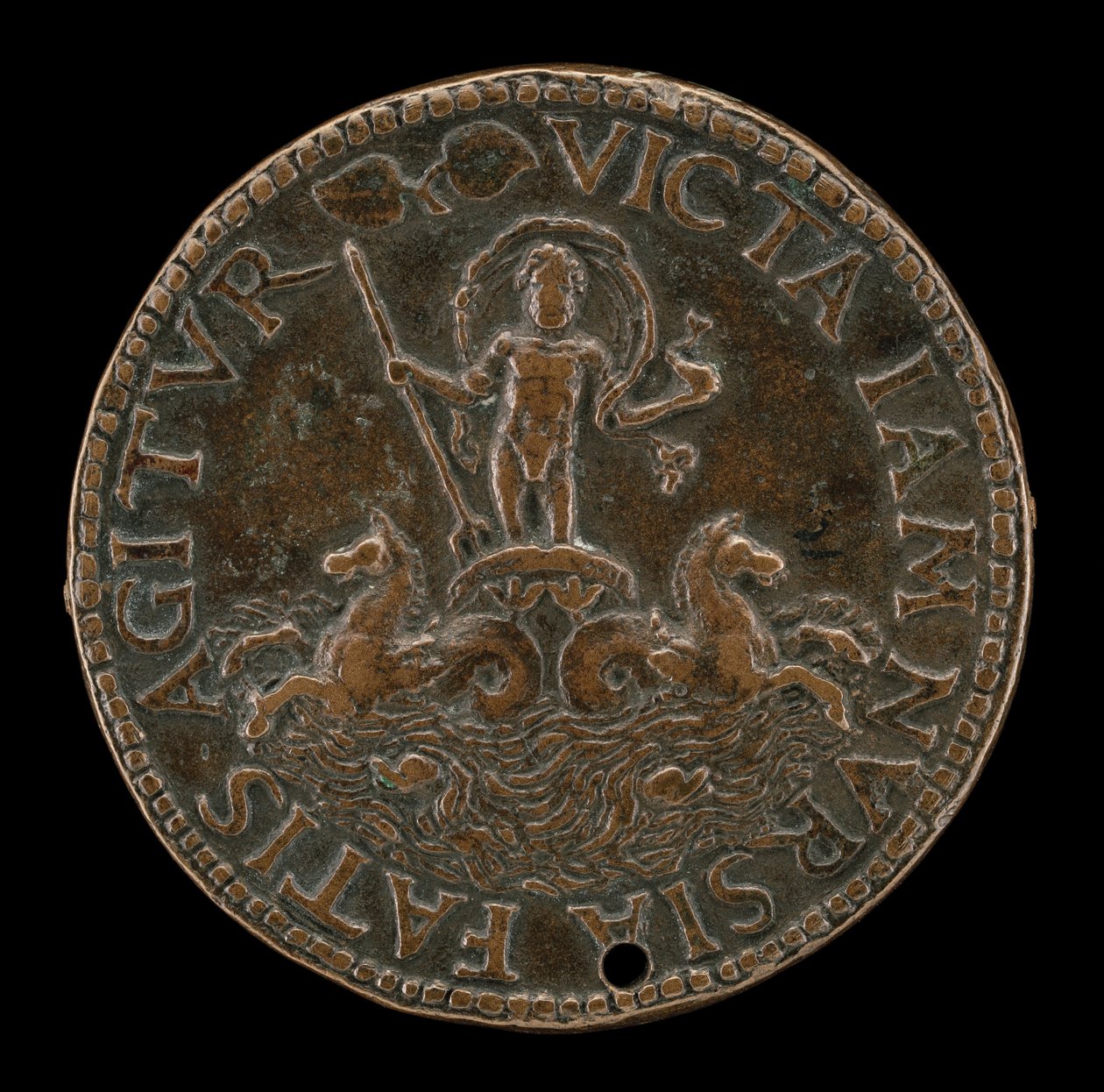 Neptun i en sjøbil [revers]. av Lysippus Junior