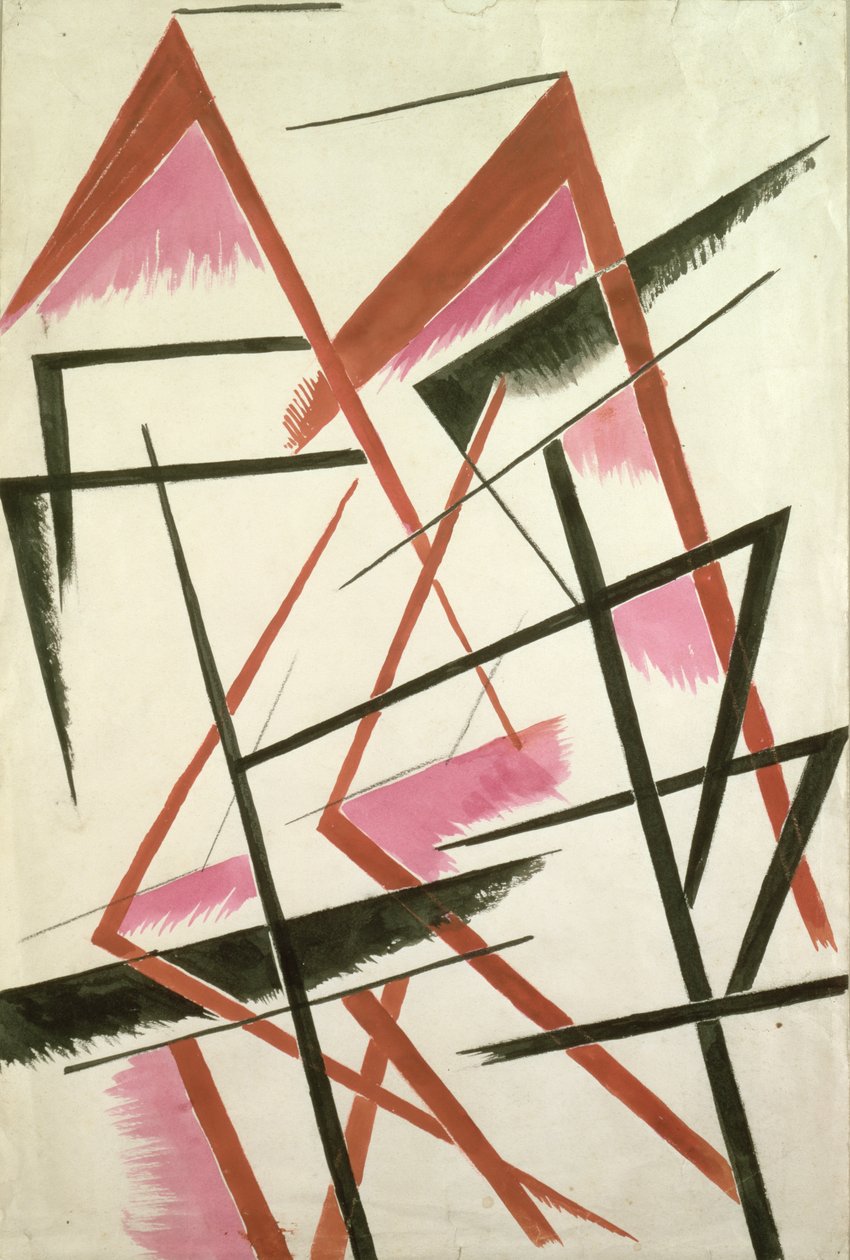 Lineær konstruksjon, ca. 1921 av Lyubov Sergeevna Popova