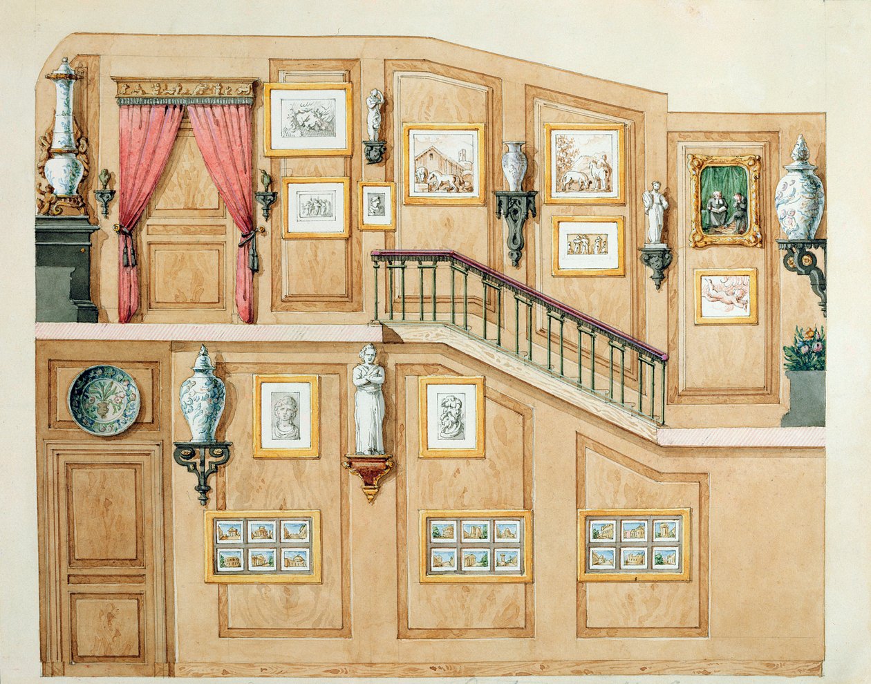 Trapp i rue Fortunee, hus kjøpt av Balzac i 1847, 1851 av M. Santi