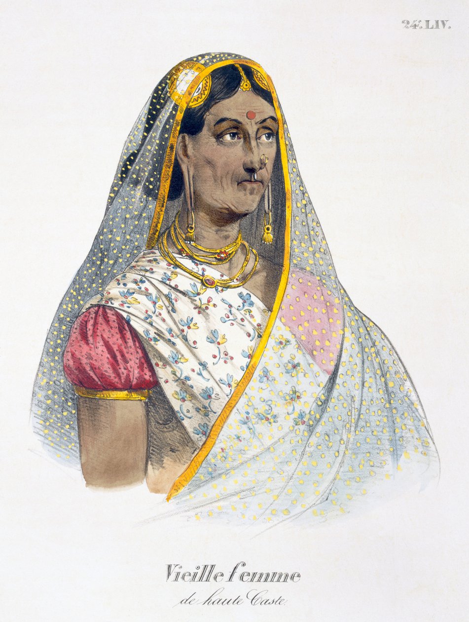 En gammel kvinne av høy kaste, 1827-35 av M.E. Burnouf