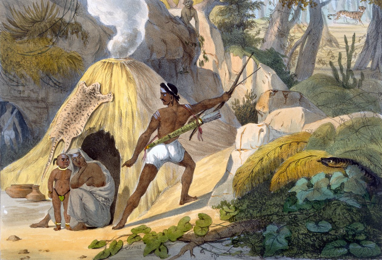Indiske skogboere, 1827-35 av M.E. Burnouf