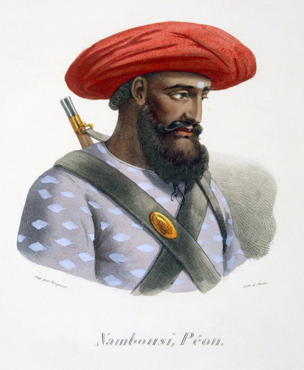 Nambousi, en fotsoldat, 1827-35 av M.E. Burnouf