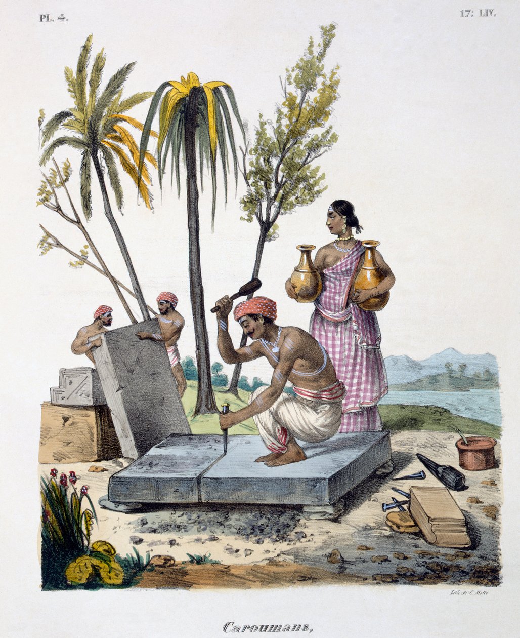 Steinhuggere, 1827-35 av M.E. Burnouf