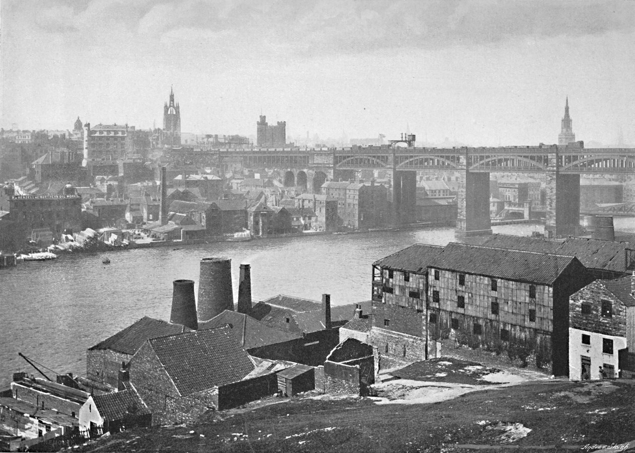 Newcastle-on-Tyne, fra Rabbit Banks, c1896 av M. Aunty