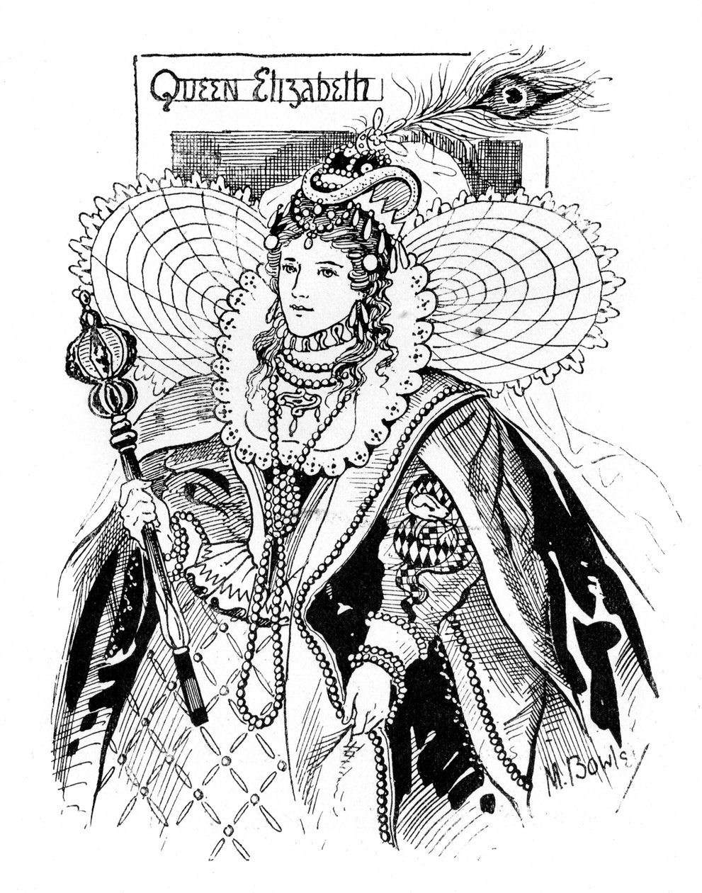 Dronning Elizabeth I 1533-1603, 1897. av M. Bowley