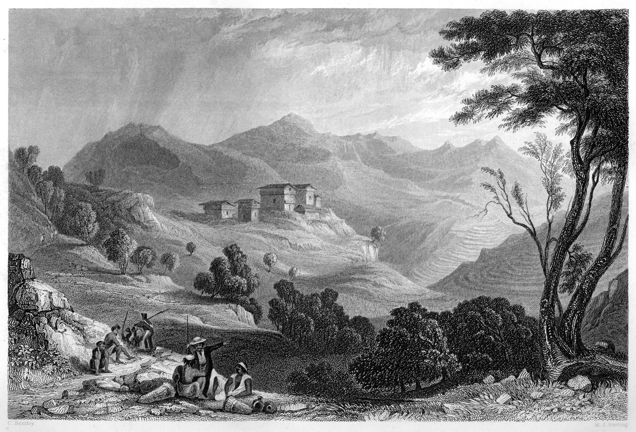 Landsbyen Naree, India, c1860. av M. J. Starling