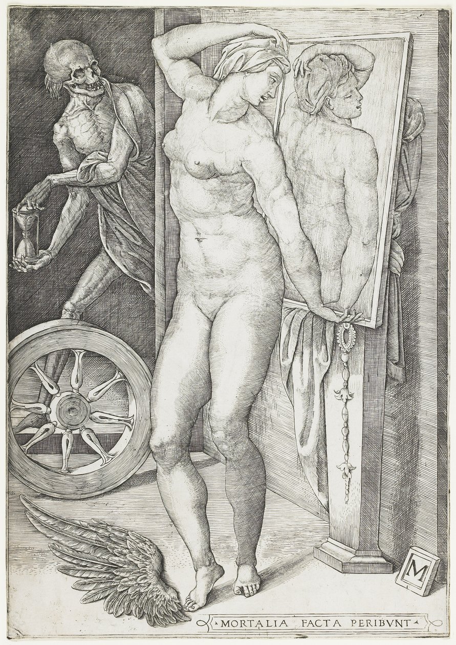 Death Surprising a Woman, ca. 1490-c. 1540 (gravering) av M Master
