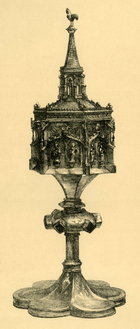 Kobber forgylt pyx, midten av 1400-tallet, 1881. av M Sullivan
