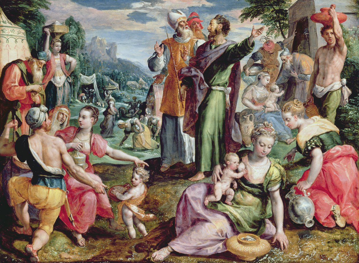 The Gathering of Manna, 1602 av Maarten de Vos