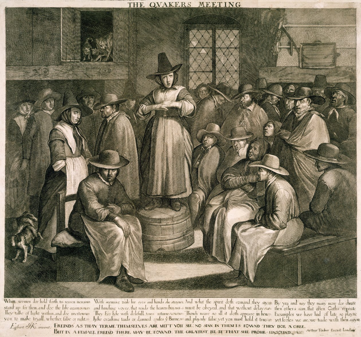 Kvekermøtet av Maarten van (after) Heemskerck