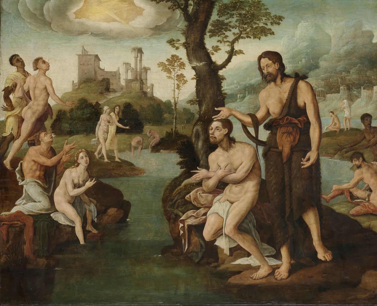 Kristi dåp av Maarten van Heemskerck (circle of)