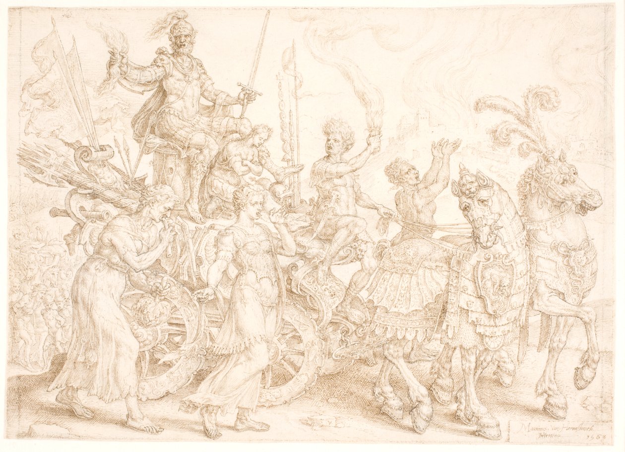 Triumfvogn. Bellum (krig) av Maarten van Heemskerck