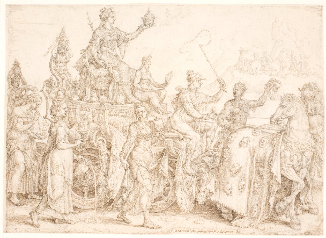 Triumfvogn Overflod (rik) av Maarten van Heemskerck