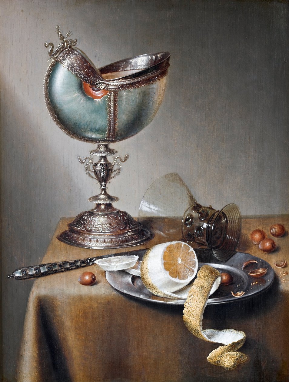 Stilleben med Nautilus Cup, ca. 1650 av Maerten Boelema de Stomme