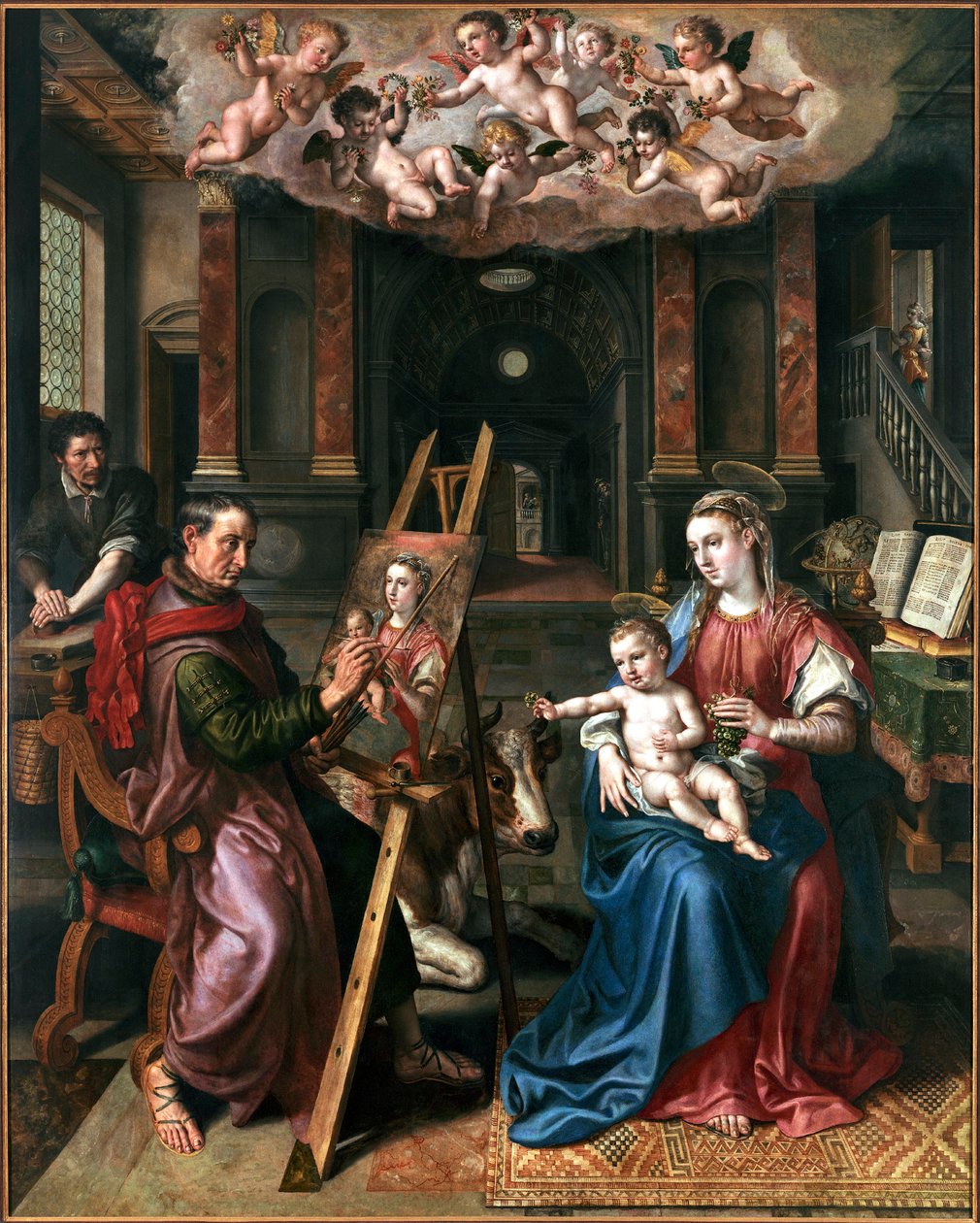 Saint Luke Drawing the Virgin, 1602. av Maerten Vos de