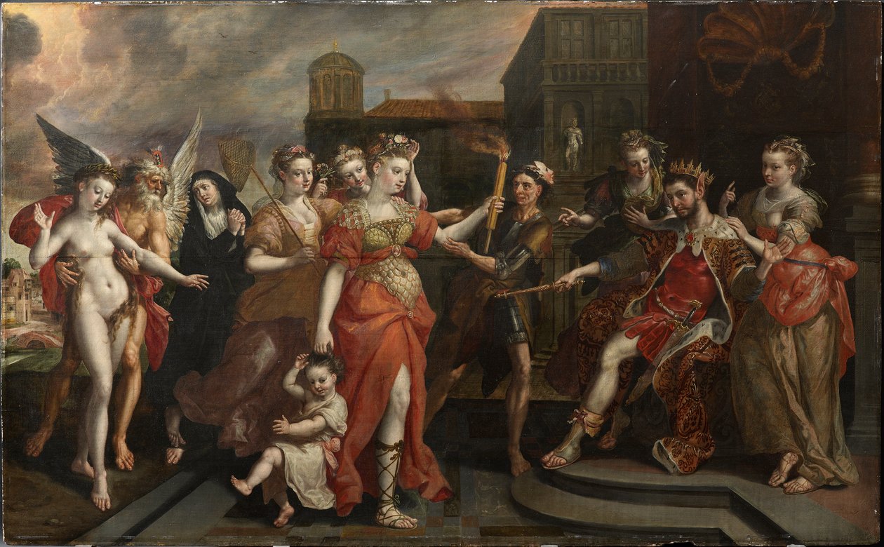 The Calumny of Apelles, slutten av 1590-årene. av Maerten Vos de