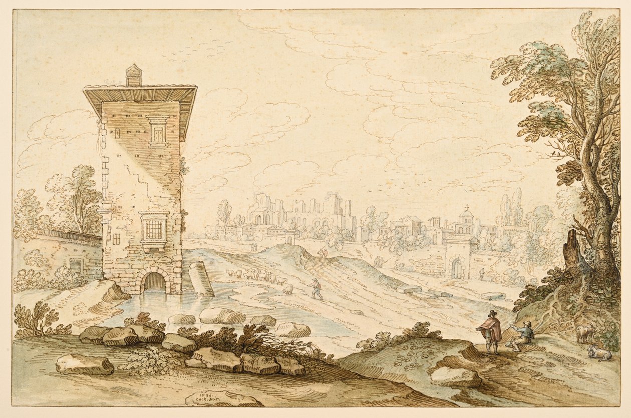 Romersk landskap av Maerten de Cock