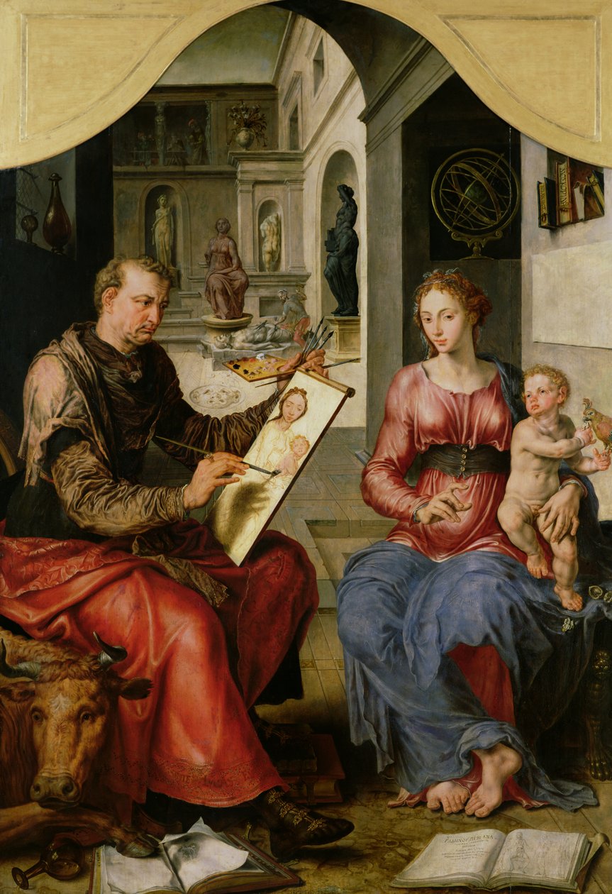 St. Lukas maler jomfruen, ca. 1545 av Maerten van Heemskerck