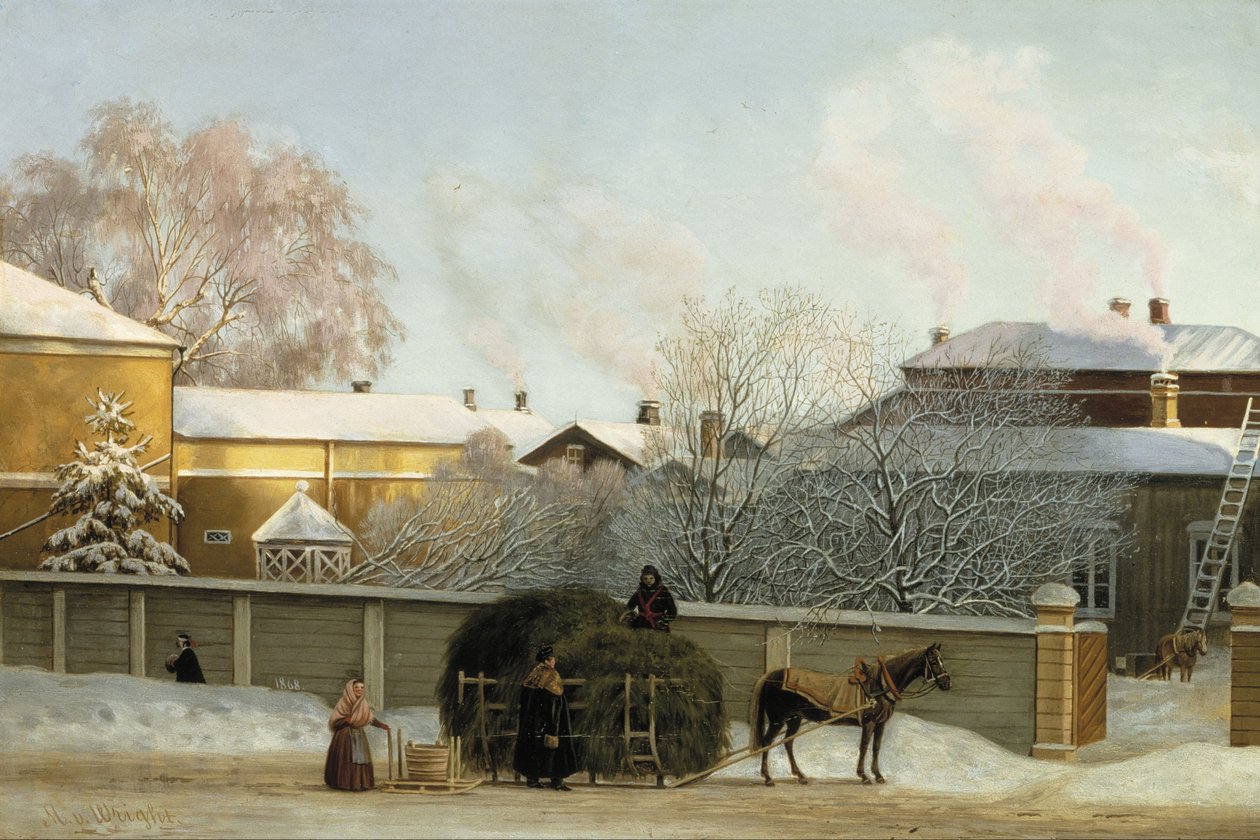 Annankatu på en kald vintermorgen av Magnus von Wright