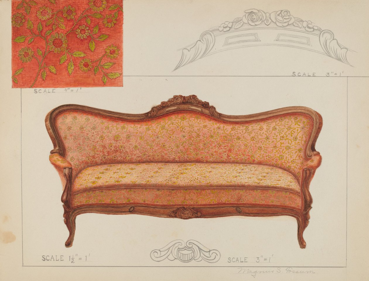 Sofa, c. 1936. av Magnus S. Fossum