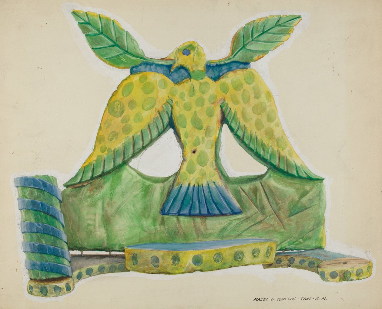 Malt trelampe, ca. 1939. av Majel G. Claflin