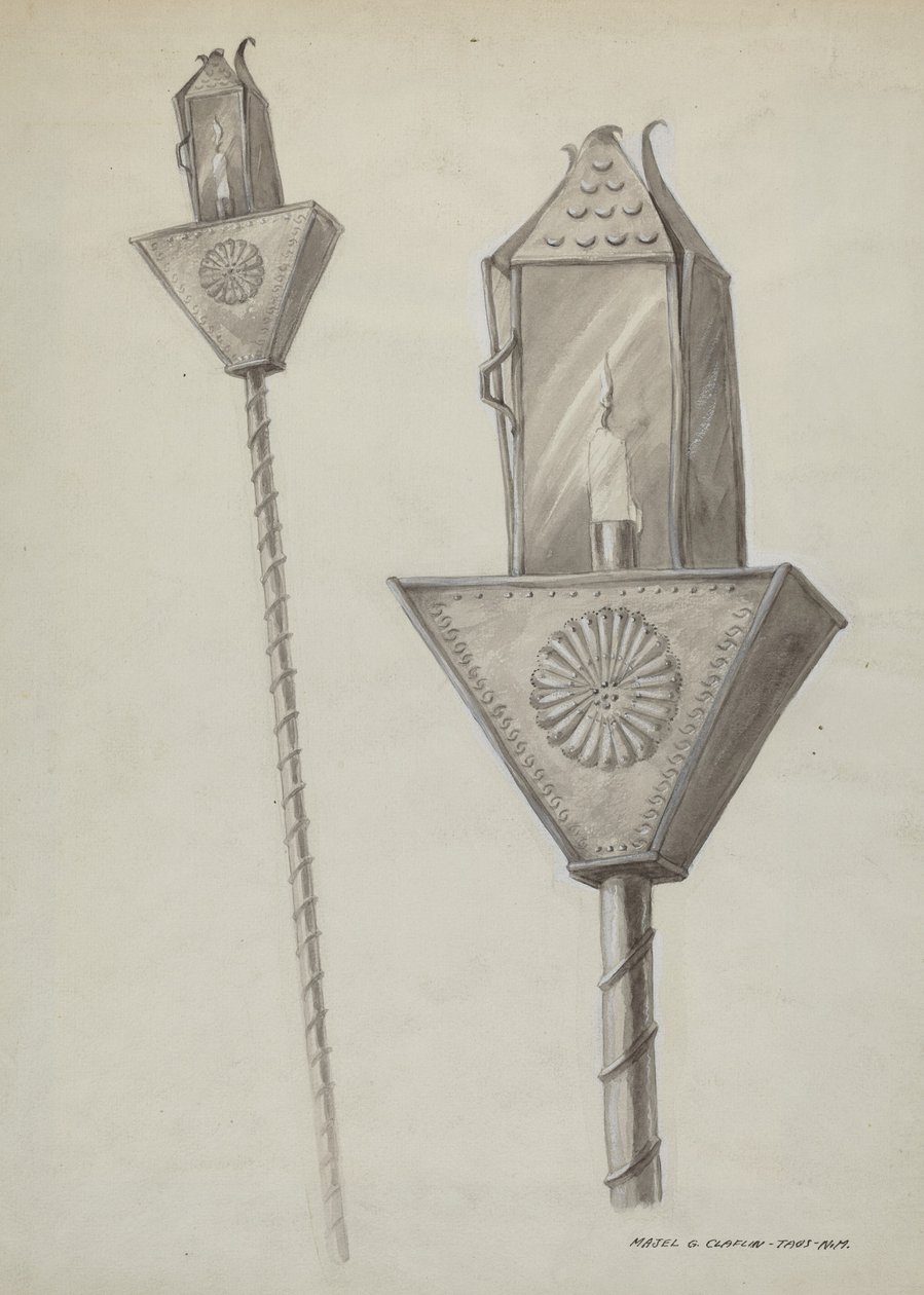 Penitente prosesjonslanterne, ca. 1937. av Majel G. Claflin