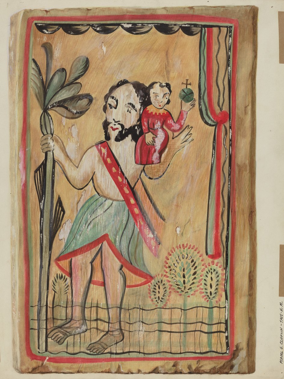 Retablo - San Christopher av Majel G. Claflin