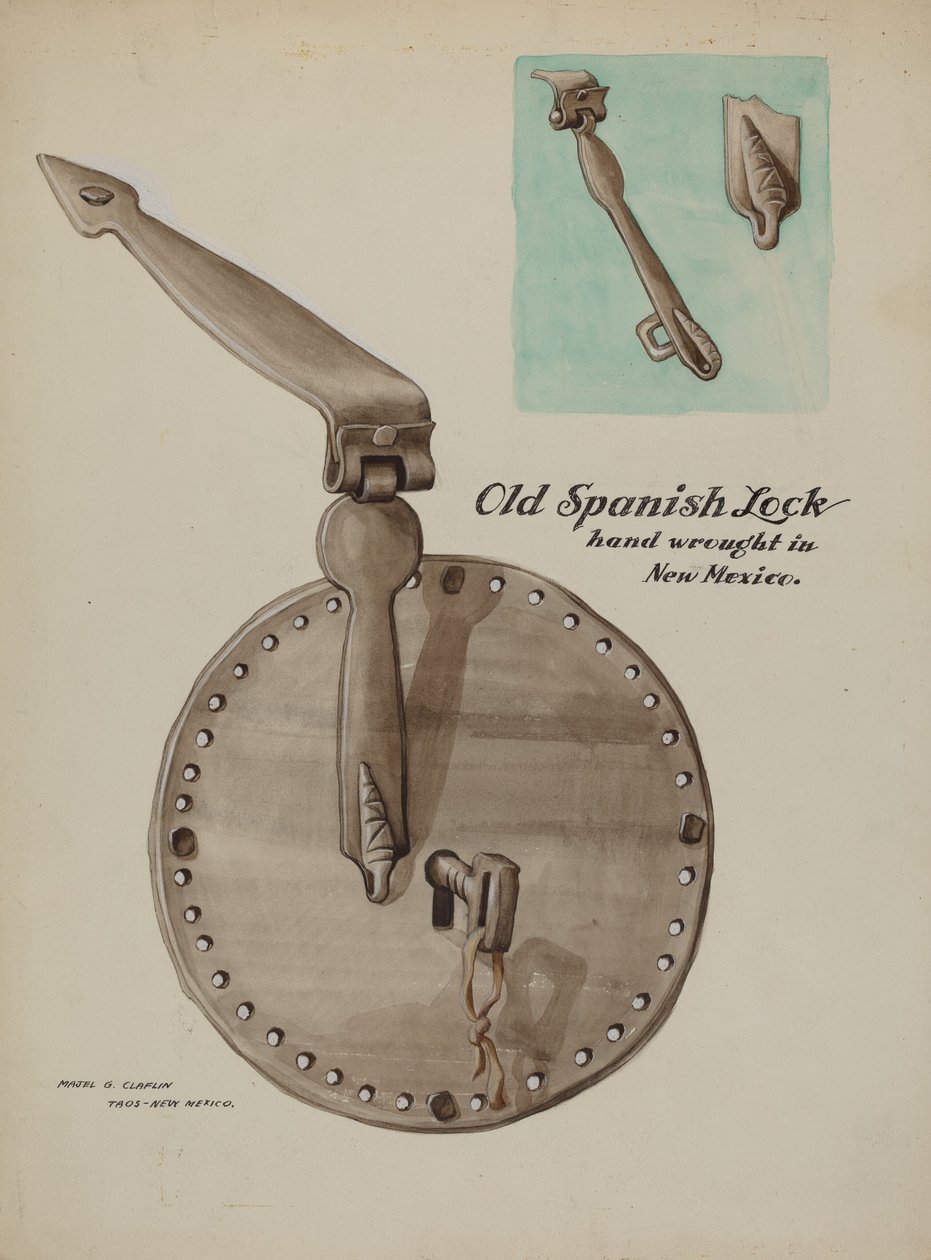 Spansk lås, ca. 1937. av Majel G. Claflin