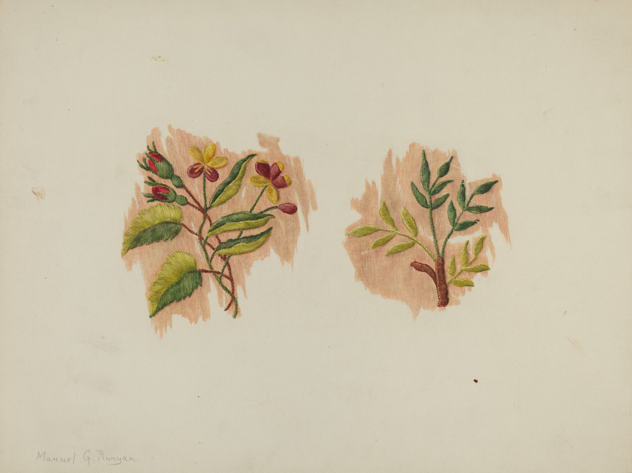 Fragment av silke underkjole, ca. 1939. av Manuel G. Runyan
