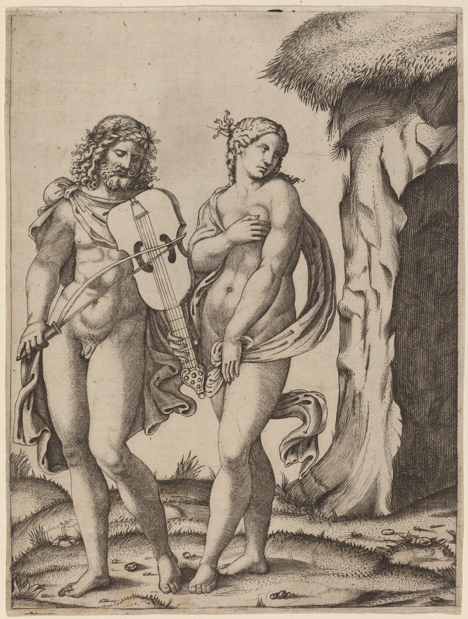 Orfeus og Eurydike av Marcantonio Raimondi