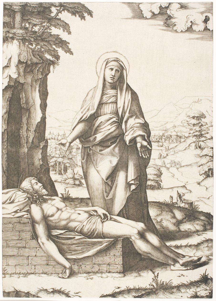 Pietà av Marcantonio Raimondi