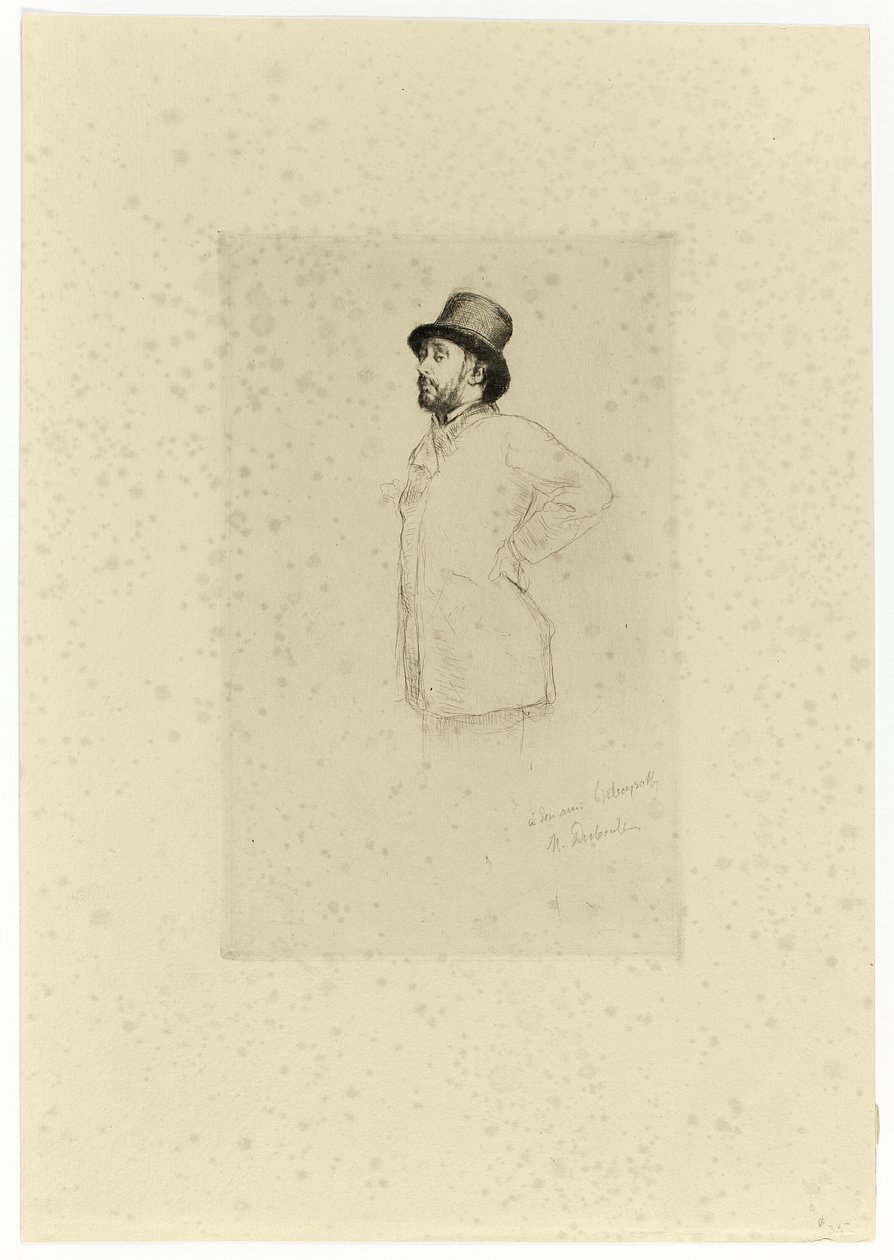 Edgar Degas, stående av Marcellin Gilbert Desboutin