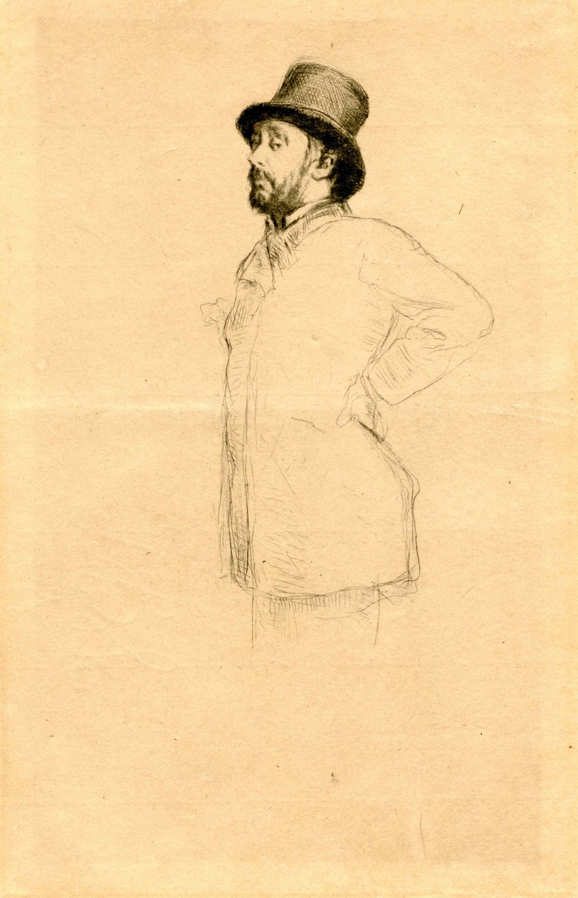 Edgar Degas i hatten. av Marcellin Gilbert Desboutin