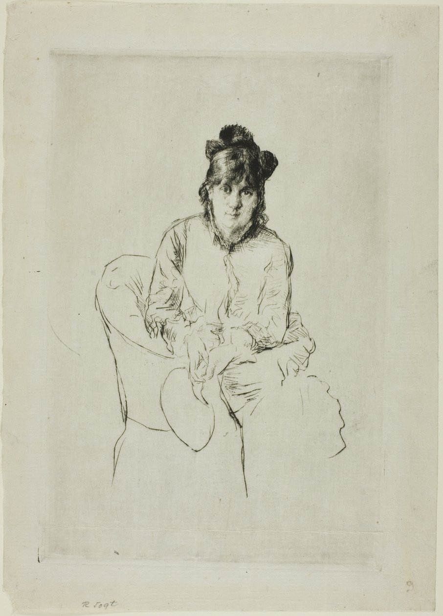 Portrett av Berthe Morisot av Marcellin Gilbert Desboutin