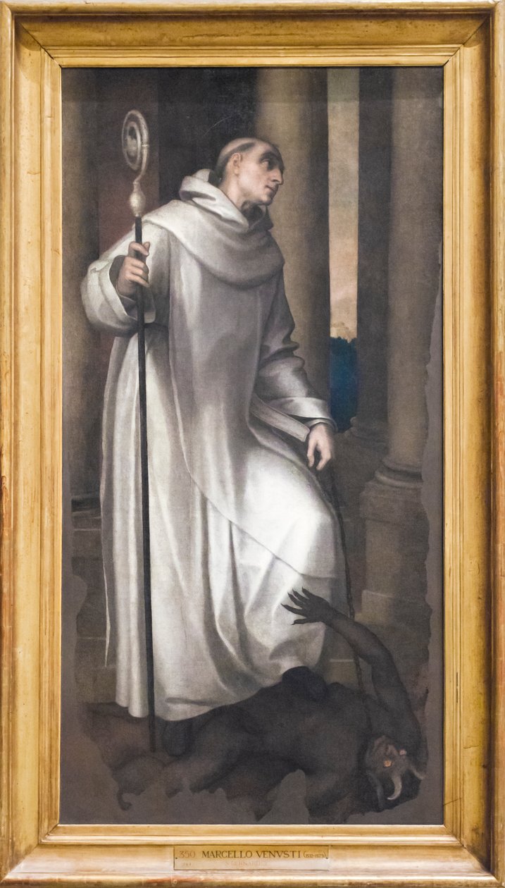 St. Bernard knuser en demon av Marcello Venusti