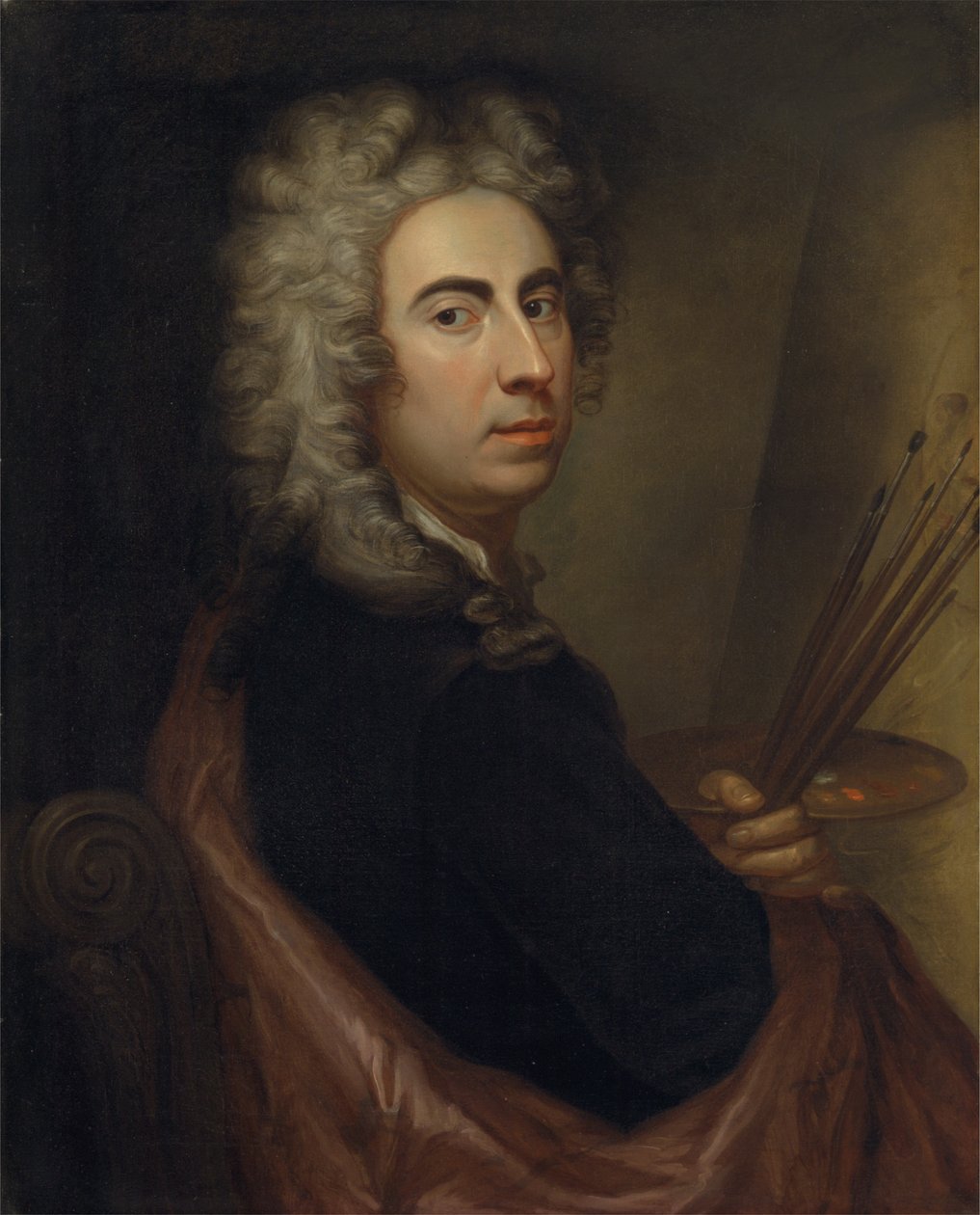 Selvportrett, ca. 1700 av Marcellus or Marcel Lauron