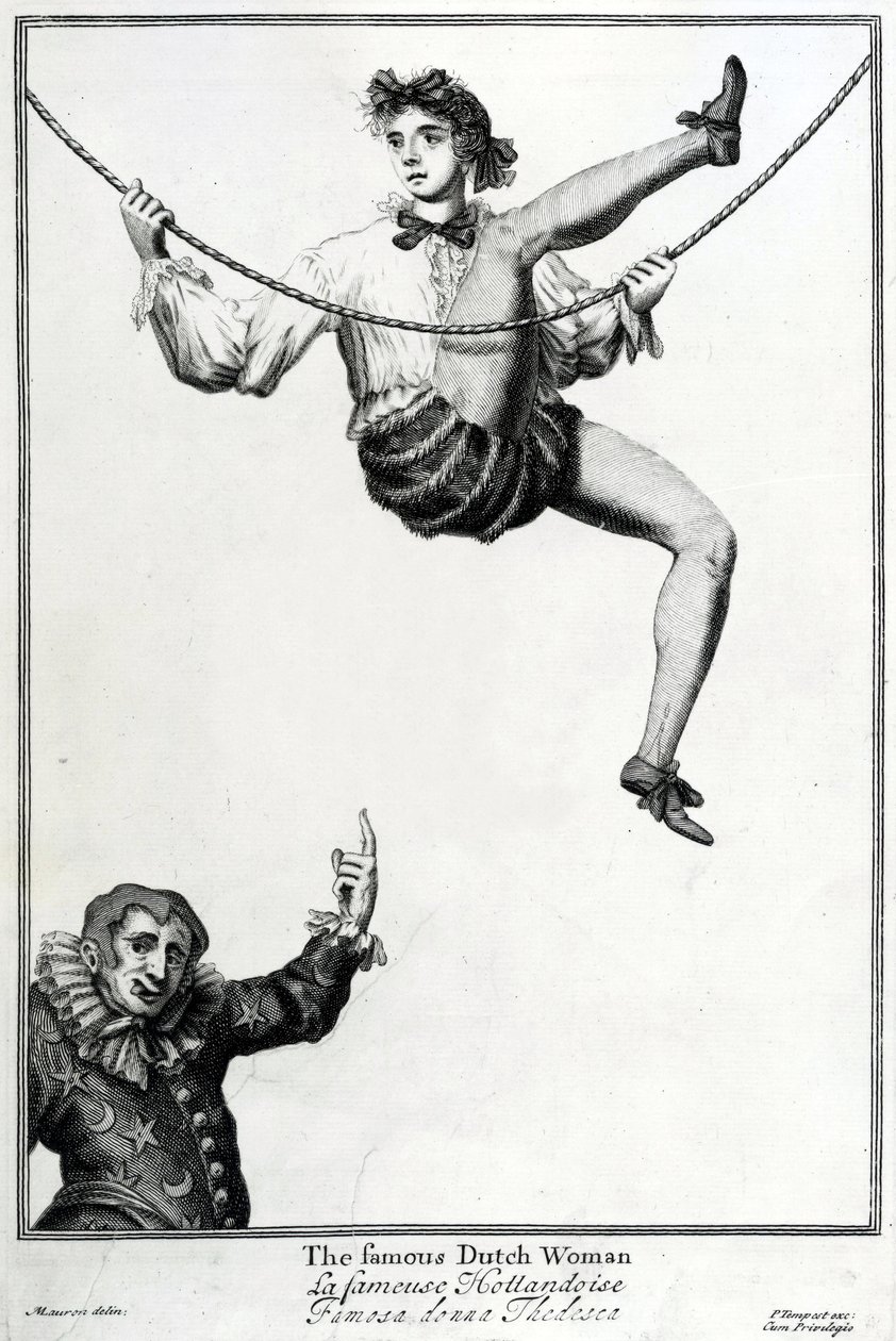 Bartholomew Fair, London: Den berømte nederlandske kvinnen av Marcellus the Elder Laroon
